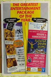 e442 IMITATION OF LIFE /FLOWER DRUM SONG one-sheet movie poster '65