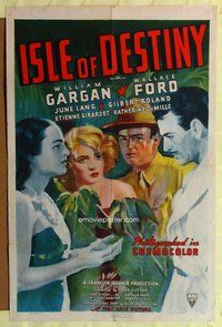 e461 ISLE OF DESTINY one-sheet movie poster '40 William Gargan, June Lang