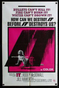 e463 IT one-sheet movie poster '66 Roddy McDowall, Jill Haworth, horror!