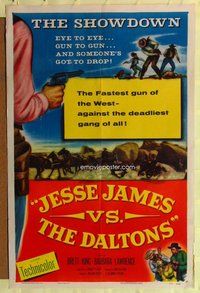 e466 JESSE JAMES VS THE DALTONS one-sheet movie poster '53 William Castle