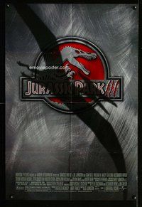 e475 JURASSIC PARK 3 DS one-sheet movie poster '01 Sam Neill, dinosaurs!