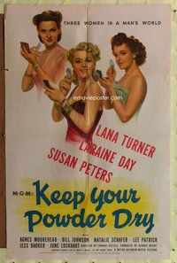 e479 KEEP YOUR POWDER DRY one-sheet movie poster '45 pretty Lana Turner!