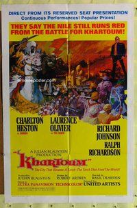 e480 KHARTOUM style A one-sheet movie poster '66 Charlton Heston, Olivier