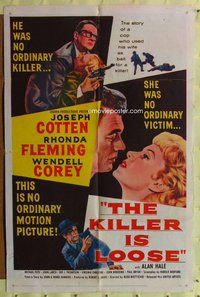 e484 KILLER IS LOOSE one-sheet movie poster '56 Budd Boetticher, Cotten