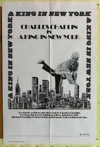 e487 KING IN NEW YORK one-sheet movie poster R73 Charlie Chaplin