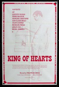 e489 KING OF HEARTS one-sheet movie poster R74 Alan Bates, Bujold