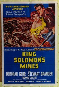 e492 KING SOLOMON'S MINES one-sheet movie poster R62 Deborah Kerr,Granger