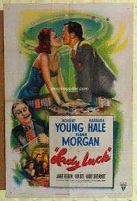 e507 LADY LUCK one-sheet movie poster '46 sexy romantic gambling image!