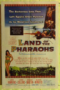 e510 LAND OF THE PHARAOHS one-sheet movie poster '55 Joan Collins, Hawks