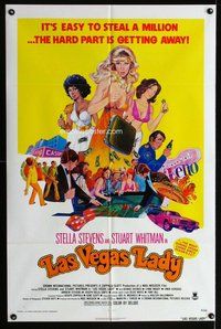 e512 LAS VEGAS LADY one-sheet movie poster '75 sexy gangster women!