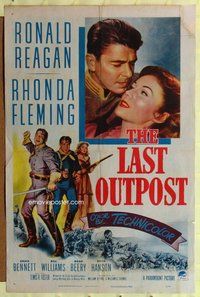 e515 LAST OUTPOST one-sheet movie poster '51 Ronald Reagan, Rhonda Fleming