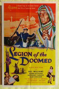 e525 LEGION OF THE DOOMED one-sheet movie poster '58 Arab death trap!