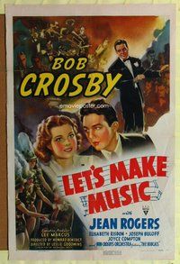 e528 LET'S MAKE MUSIC one-sheet movie poster '40 Bob Crosby, Jean Rogers