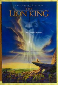 e537 LION KING one-sheet movie poster '94 classic Walt Disney cartoon!