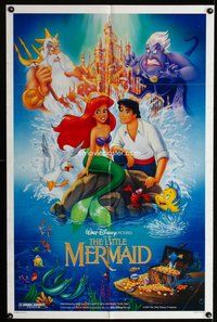 e542 LITTLE MERMAID one-sheet movie poster '89 Ariel and the cast, Disney!