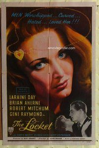 e548 LOCKET style A one-sheet movie poster '46 Laraine Day, Robert Mitchum
