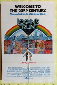 e549 LOGAN'S RUN one-sheet movie poster '76 Michael York, Jenny Agutter