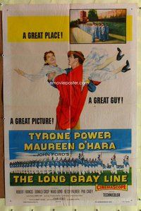 e553 LONG GRAY LINE one-sheet movie poster '54 Tyrone Power, Maureen O'Hara