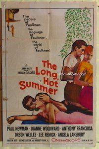 e554 LONG HOT SUMMER one-sheet movie poster '58 Paul Newman, Woodward