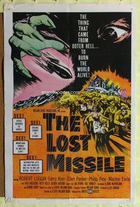 e560 LOST MISSILE one-sheet movie poster '58 sci-fi, horror of horrors!