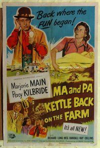 e567 MA & PA KETTLE BACK ON THE FARM one-sheet movie poster '51 Main