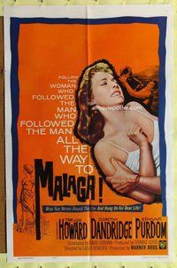 e574 MALAGA one-sheet movie poster '62 Trevor Howard, Dorothy Dandridge