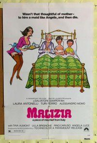 e575 MALIZIA one-sheet movie poster '73 Italian sex, Dink Siegel art!