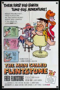 e577 MAN CALLED FLINTSTONE one-sheet movie poster '66 Hanna-Barbera!