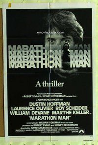 e582 MARATHON MAN one-sheet movie poster '76 Dustin Hoffman, Schlesinger