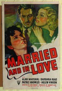 e585 MARRIED & IN LOVE one-sheet movie poster '40 Marshal, Barbara Read