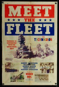 e590 MEET THE FLEET one-sheet movie poster '40 Robert Armstrong, Navy!