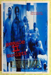 e593 MENACE II SOCIETY DS one-sheet movie poster '93 Hughes Brothers