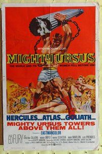 e598 MIGHTY URSUS one-sheet movie poster '62 Ed Fury, sword and sandal!