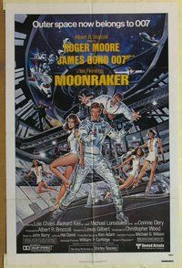 e606 MOONRAKER one-sheet movie poster '79 Roger Moore as James Bond!