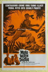 e608 MORO WITCH DOCTOR one-sheet movie poster '64 Jock Mahoney, crime ring!