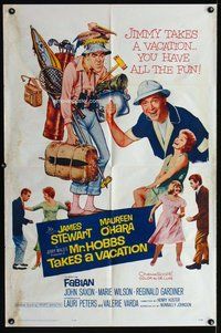 e609 MR HOBBS TAKES A VACATION one-sheet movie poster '62 Jimmy Stewart