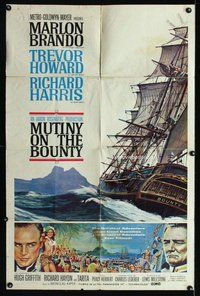 e616 MUTINY ON THE BOUNTY style B one-sheet movie poster '62 Marlon Brando