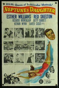e620 NEPTUNE'S DAUGHTER one-sheet movie poster '49 sexy Esther Williams!