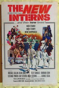 e623 NEW INTERNS one-sheet movie poster '64 Michael Callan, Dean Jones