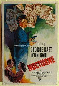 e629 NOCTURNE one-sheet movie poster '46 George Raft, Lynn Bari, film noir!