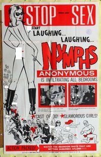 e632 NYMPHS ANONYMOUS one-sheet movie poster '68 wacky sexy poster!