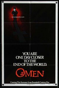 e638 OMEN advance one-sheet movie poster '76 Gregory Peck, Remick, horror!