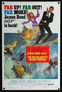 e639 ON HER MAJESTY'S SECRET SERVICE int'l one-sheet movie poster '70 Bond
