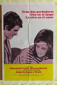 e647 ONLY GAME IN TOWN Spanish/U.S. one-sheet movie poster '69 Liz Taylor, Beatty