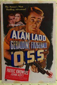 e649 OSS one-sheet movie poster '46 Alan Ladd, Geraldine Fitzgerald