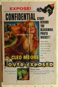 e657 OVER-EXPOSED one-sheet movie poster '56 super sexy Cleo Moore!