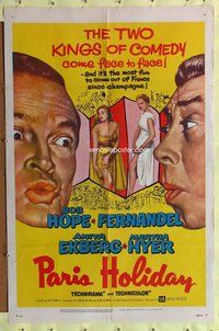 e663 PARIS HOLIDAY one-sheet movie poster '58 Bob Hope, Anita Ekberg