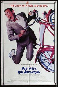 e668 PEE-WEE'S BIG ADVENTURE one-sheet movie poster '85 Tim Burton, Reubens