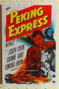 e669 PEKING EXPRESS one-sheet movie poster '51 Joseph Cotten