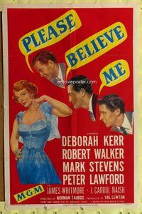 e681 PLEASE BELIEVE ME one-sheet movie poster '50 Deborah Kerr, Walker